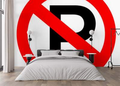 No parking vector sign Wall mural