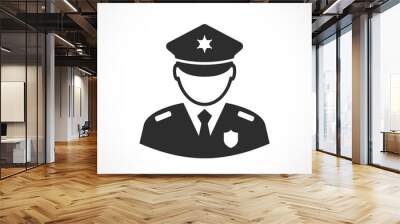 Police vector icon Wall mural