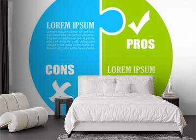 pros and cons jigsaw chart Wall mural