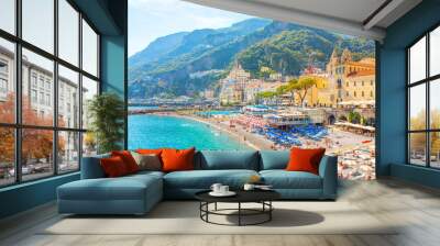 Scenic summer view of Amalfi town, Amalfi Coast, Italy Wall mural