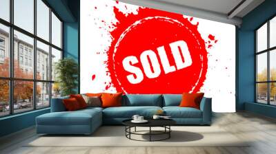 Sold red splash icon Wall mural