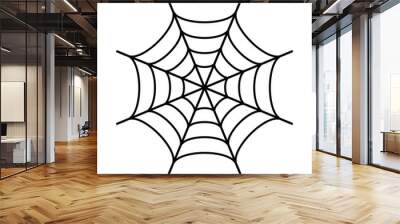 Spider web black silhouette icon Wall mural