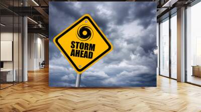 Storm warning sign Wall mural