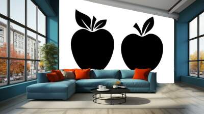 Two apple silhouette vector illustration Wall mural