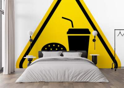 Unhealthy food warning sign Wall mural