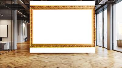 Wide gold horizontal wooden frame Wall mural