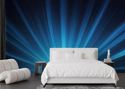 abstract bright blue rays of light beams spectrum banner illustration Wall mural