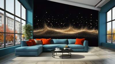 black glitter dust abstract background copy space backdrop art Wall mural