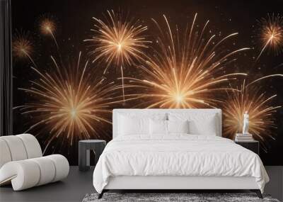 brown fireworks burst abstract background design Wall mural