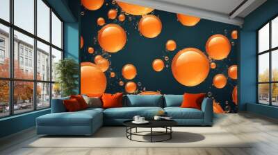 orange bubble pattern abstract background art design Wall mural