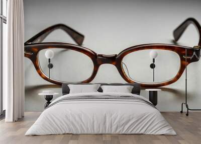 Pair of reading glasses with plain background Wall mural