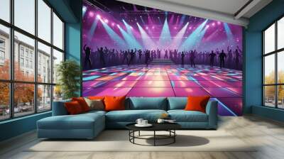 party dance floor background art design backdrop copy space Wall mural