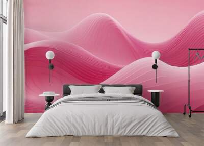 pink wave lines abstract background design Wall mural