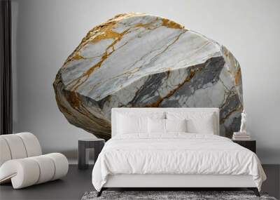 Single marble rock with plain white background Wall mural