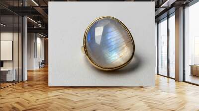 Single moonstone gemstone with plain white background Wall mural