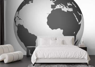 white and black globe Wall mural