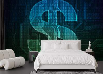 Electronic money illustration. Eps10 layered vector file. Wall mural