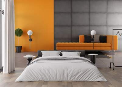 black and orange living room Wall mural