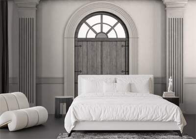 Black and white classic home entrance Wall mural