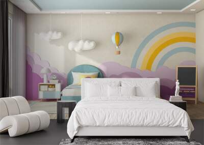 Child bedroom with decoration on background wall Wall mural