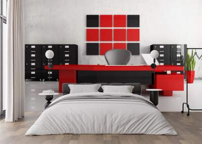 red and black modern office Wall mural