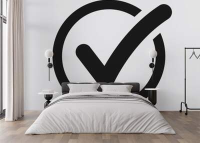 check list button icon. check mark in round sign. Wall mural