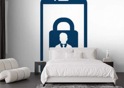 Internet security concept  icon. Identification and protection symbol. Wall mural