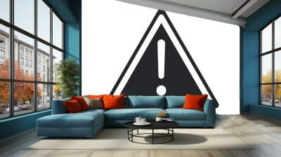 Attention sign. Danger, warning, hazard symbol. Isolated triangle with exclamation sign on white background. Vector illustration Wall mural