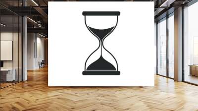 Hourglass graphic icon. Sandglass sign isolated on white background. Time symbol. Vector illustration Wall mural