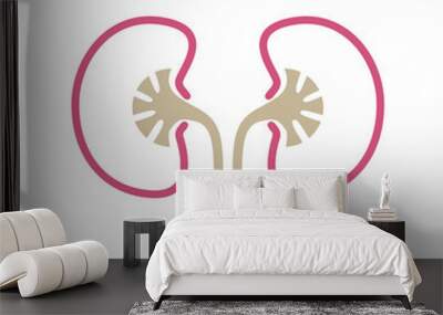 Kidneys human organ icon. Sign human kidneys. Kidneys symbol isolated on white background. Vector illustration Wall mural