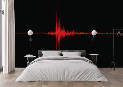 Seismogram of the earthquake. Seismic activity record. Vector illustration. Wall mural