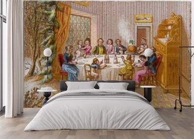 Christmas Dinner. Date: circa 1860 Wall mural