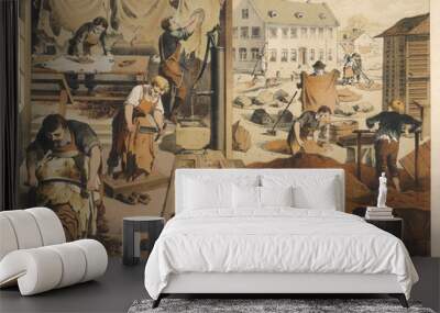 Leather work and tannery. Date: 1875 Wall mural