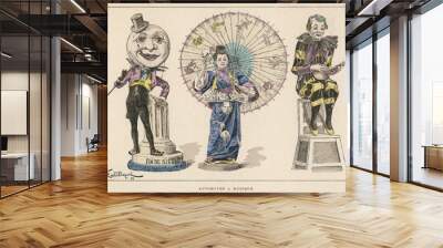 Three musical automata. Date: 1893 Wall mural