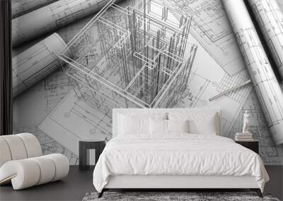 plan drawing Wall mural