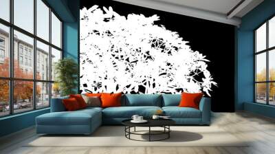 3d rendering of a white abstract tree on a black background Wall mural