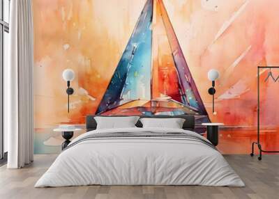 concept polygon object with details design Wall mural