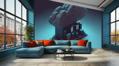 database, big data concept, network and internet Wall mural