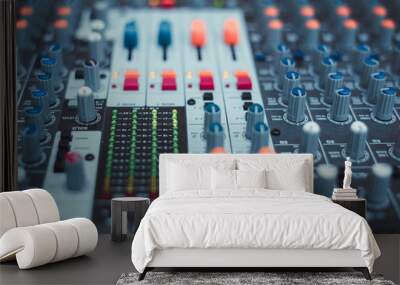 Sound music control panel for concert in the hall. Wall mural