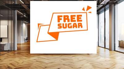 promotion free sugar product orange icon symbol flat design cartoon style vector illustration Wall mural