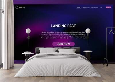 Minimalist landing page background. Website UI design background. Eps 10 vector Wall mural