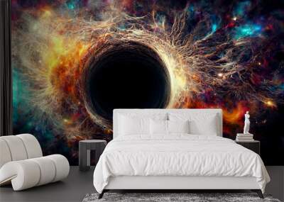 Abstract Sci-fi wallpaper. Beauty of deep space. Colorful graphics for background. 3D rendering Wall mural