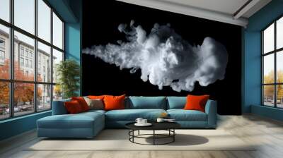 Close up shot of paint cloud spraying on a black background. Wall mural