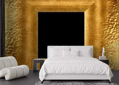 gold blank square wide frame with natural structure - pattern texture background Wall mural