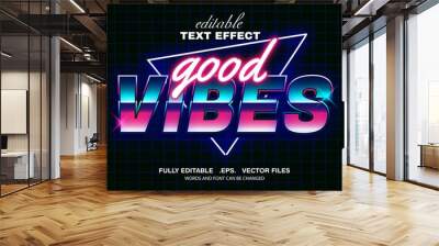 3d editable text effect good vibes theme premium vector Wall mural