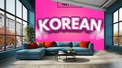 3d editable text effect korean style theme premium vector Wall mural