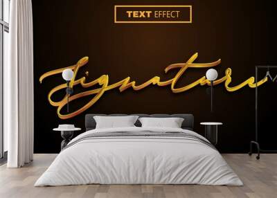 3d editable text effect signature theme premium vector Wall mural