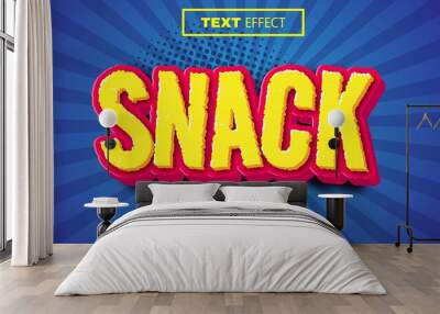 3d editable text effect snack theme premium vector Wall mural