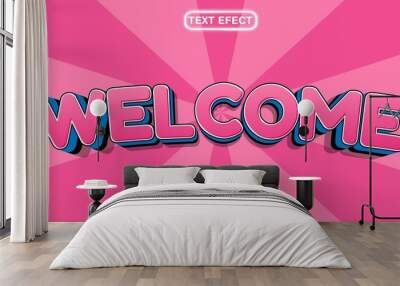 3d editable text effect welcome theme premium vector Wall mural