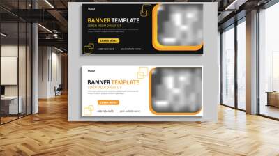 Abstract horizontal web banner design template. Modern business advertising banner design with space for pictures. Can be used for social media post, header, cover Wall mural